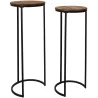 Sellette gigogne effet acacia et métal (Lot de 2)