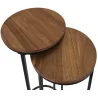 Sellette gigogne effet acacia et métal (Lot de 2)