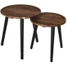 Table gigogne ronde en acacia (Lot de 2)