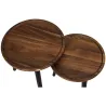 Table gigogne ronde en acacia (Lot de 2)