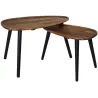 Table gigogne galet en acacia (Lot de 2)