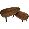 Table gigogne galet en acacia (Lot de 2)