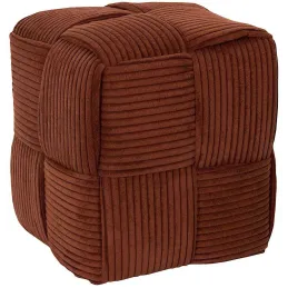 Pouf en tissu côtelé tressé Scott