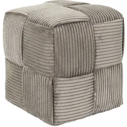 Pouf en tissu côtelé tressé Scott