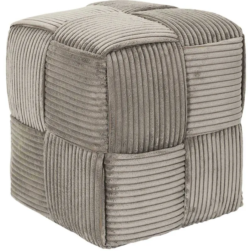 Pouf en tissu côtelé tressé Scott
