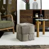 Pouf en tissu côtelé tressé Scott