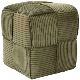 Pouf en tissu côtelé tressé Scott