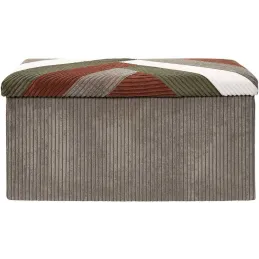 Banc coffre pliable patchwork côtelé Scott