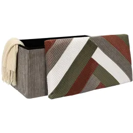 Banc coffre pliable patchwork côtelé Scott