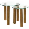 Table gigogne ronde en verre trempé Clara (Lot de 2)
