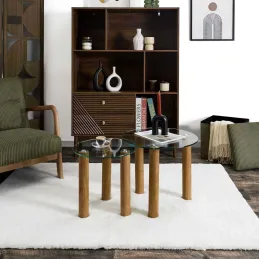 Table gigogne ronde en verre trempé Clara (Lot de 2)