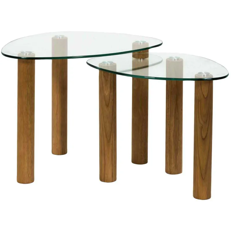 Table gigogne galet en verre trempé Clara (Lot de 2)