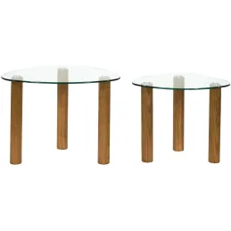 Table gigogne galet en verre trempé Clara (Lot de 2)