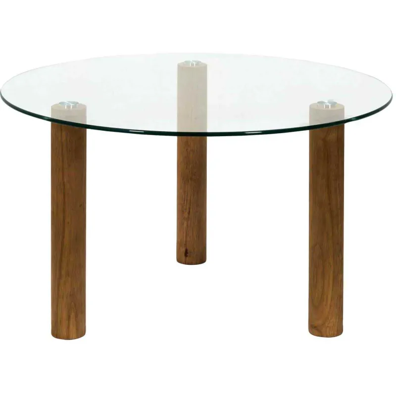 Table basse ronde en verre trempé
