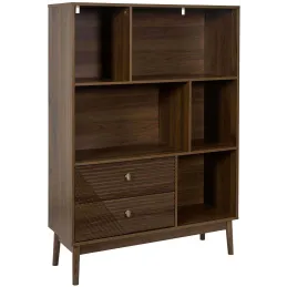 Bibliothèque en bois 5 niches et 2 tiroirsTiffany