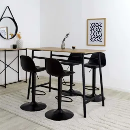 Table mange debout en bois et métal Loka