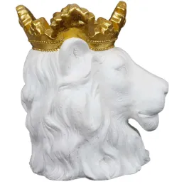 Cache pot Lion couronne dorée 39 x 33 x 39 cm
