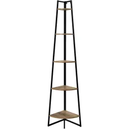 Etagère d'angle en bois et métal 5 niveaux