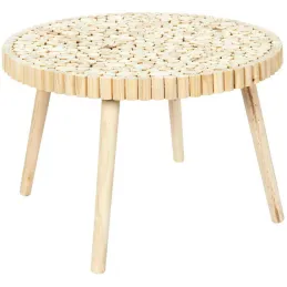 Table basse rondin en bois 60 cm