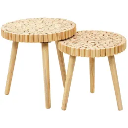 Table gigogne rondin en bois 40 cm
