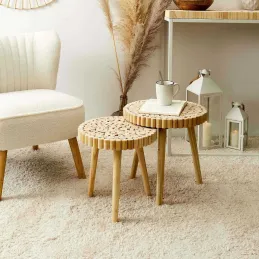 Table gigogne rondin en bois 40 cm