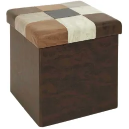 Coffre pouf pliable en polyuréthane patchwork Helsinki