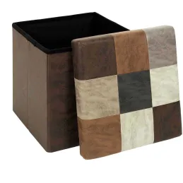 Coffre pouf pliable en polyuréthane patchwork Helsinki