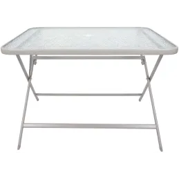 Table de jardin en métal et verre trempé Formentera 110 x 70 cm