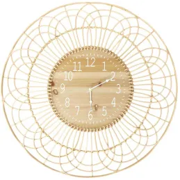 Horloge ronde en rotin 70 cm