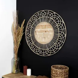 Horloge ronde en rotin 70 cm