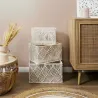 Panier rectangulaire gigogne Boho (Lot de 3)
