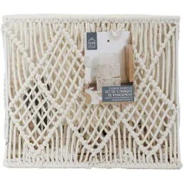 Panier rectangulaire gigogne Boho (Lot de 3)