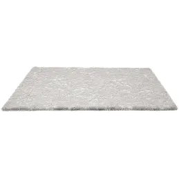 Tapis imitation fourrure argentée 120 x 170 cm