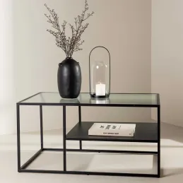 Table basse en acier et verre Campinas