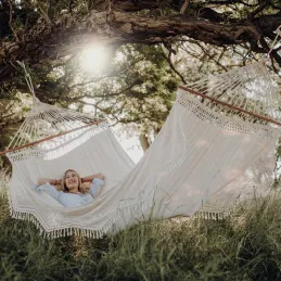 Hamac artisanal XXL en coton jacquard Palacio