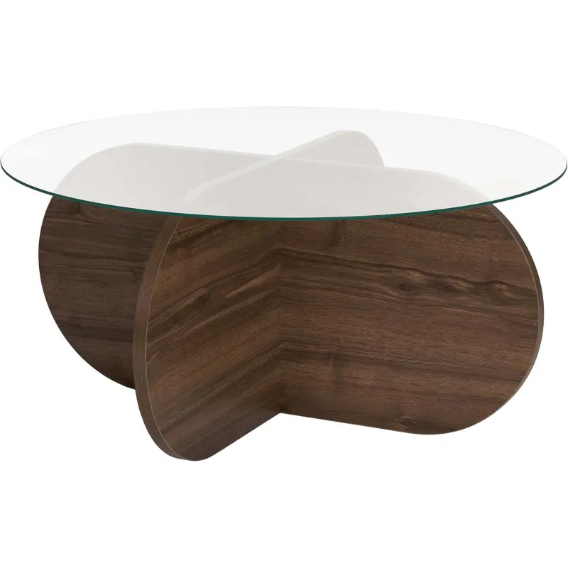 Table basse ronde en verre Aeris