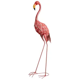 Flamant rose en métal laqué