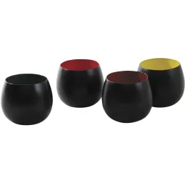 Photophores ronds en métal intérieur émaillé (Lot de 4)