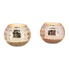 Photophore boule en verre antique