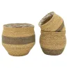 Cache-pots en jonc naturel et brun