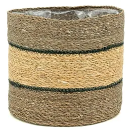 Cache-pots en jonc naturel et brun