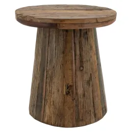 Table basse ronde en bois recyclé Rewood