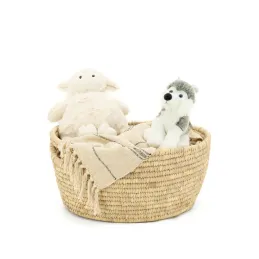 Corbeille à linge ovale en palmier