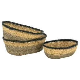 Corbeilles ovales en jonc brun