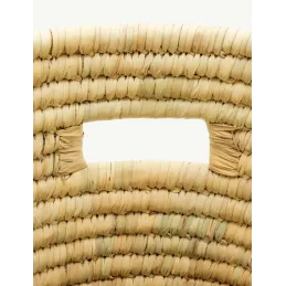 Ensemble panier à linge en jonc naturel avec couvercle et corbeilles assorties