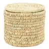 Ensemble panier à linge en jonc naturel avec couvercle et corbeilles assorties