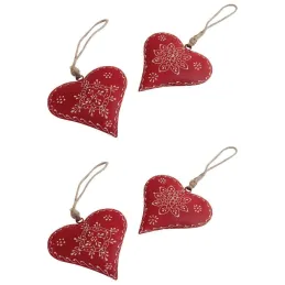 Coeur à suspendre en métal et corde