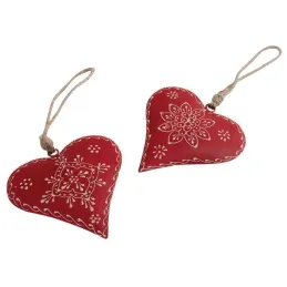 Coeur à suspendre en métal et corde