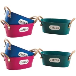 Corbeille ovale en métal coloré 25 cm