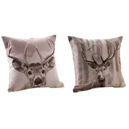 Coussin cerf en coton et polyester (Lot de 2)
